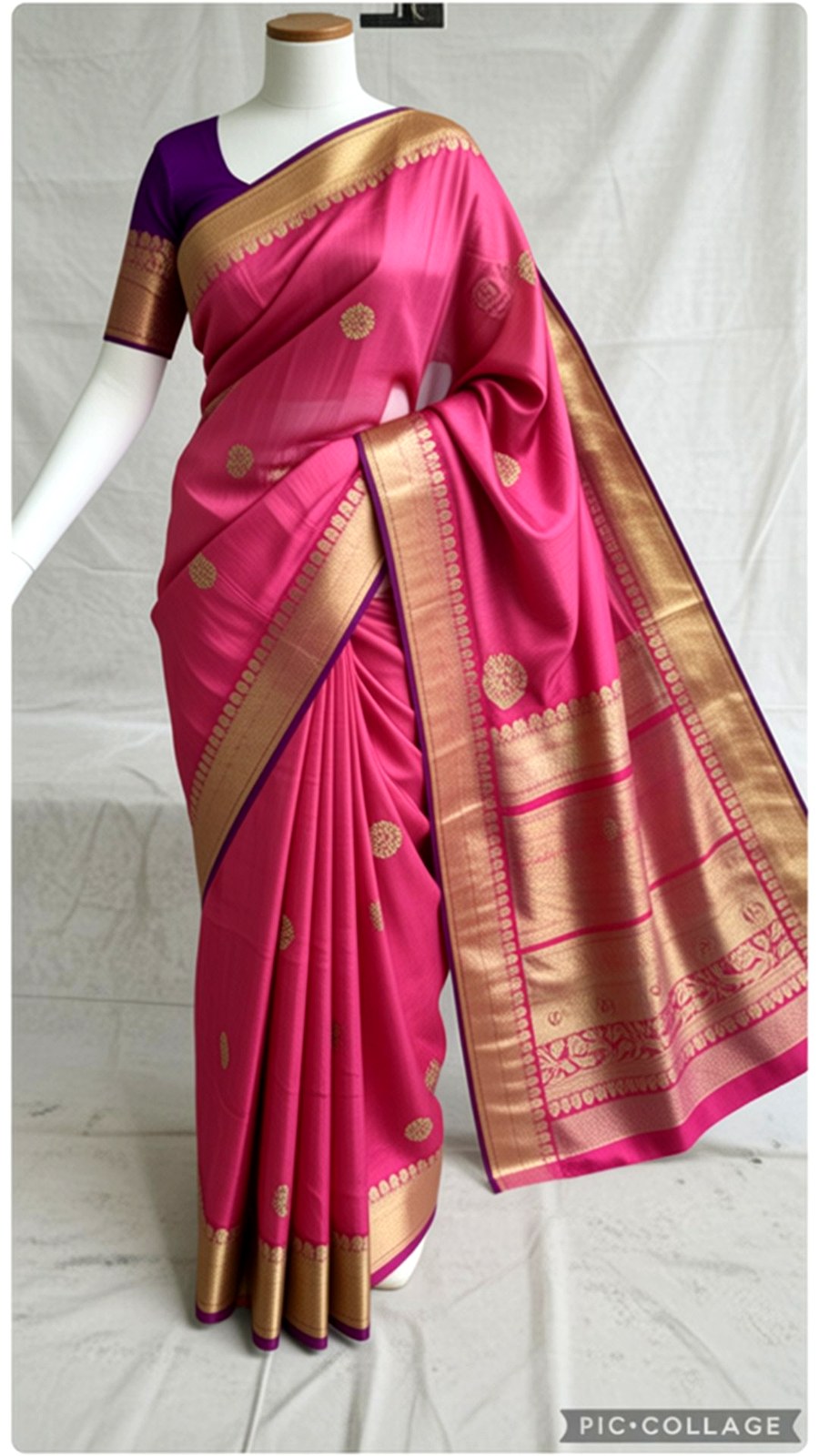 Pink Kanjivaram saree